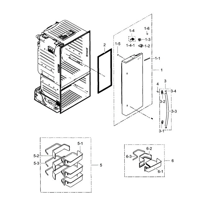 Fridge Door R Diagram and Parts List for RF323TEDBBC AA-02 Samsung Refrigerator