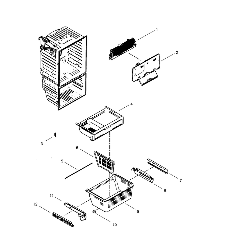 Freezer Diagram and Parts List for RFG296HDRS XAA-0002 Samsung Refrigerator