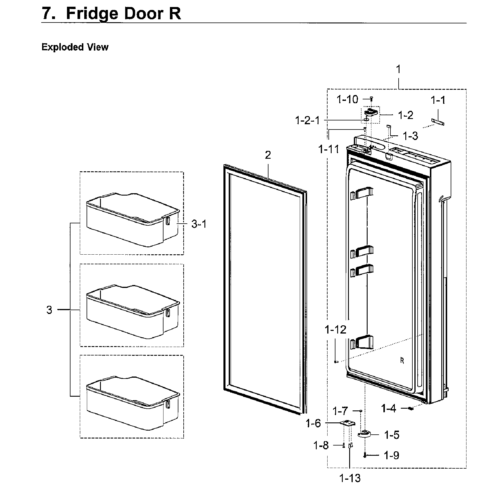 Fridge Door Rt Diagram and Parts List for RF28K9070SG AA-0002 Samsung Refrigerator