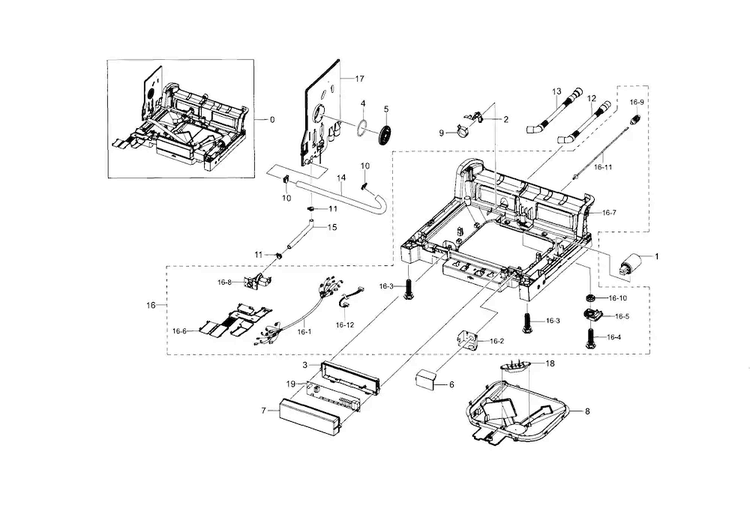 Base Diagram and Parts List for DW80F600UTW AA-0001 Samsung Dishwasher