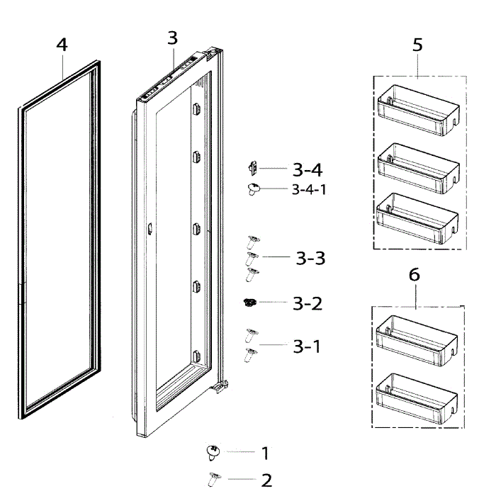 Right Door In Diagram and Parts List for RH25H5611BC AA-01 Samsung Refrigerator