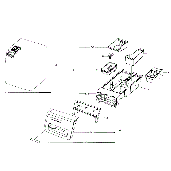Drawer Diagram and Parts List for WF330ANB XAA-00 Samsung Washer