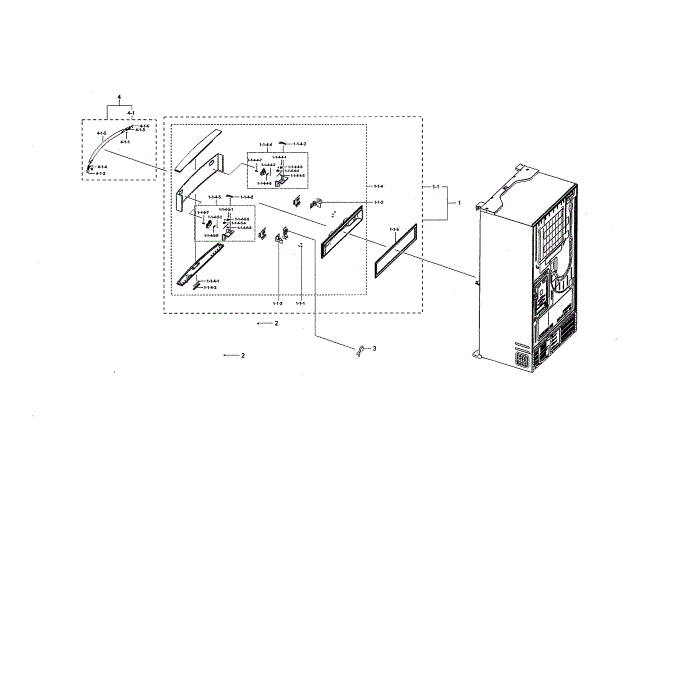 Mid Door Diagram and Parts List for RF22NPEDBSR AA-00 Samsung Refrigerator