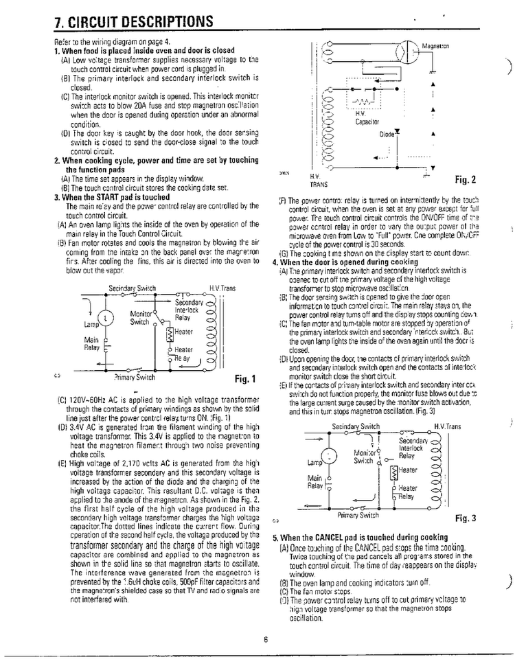Circuit Descriptions Diagram and Parts List for MC6566W XAA Samsung Microwave