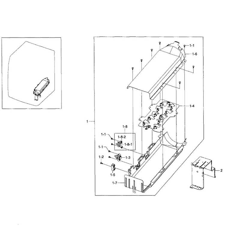 Heater Assy Diagram and Parts List for DV363EWBEUF A1-0000 Samsung Dryer