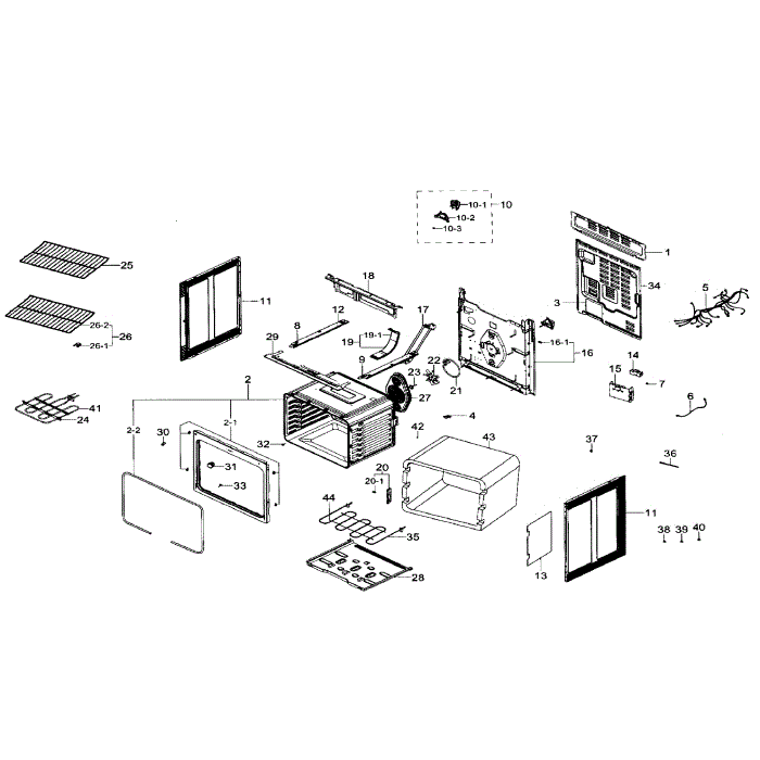 Main Assembly Diagram and Parts List for NE59J7630SG AA-00 Samsung Range