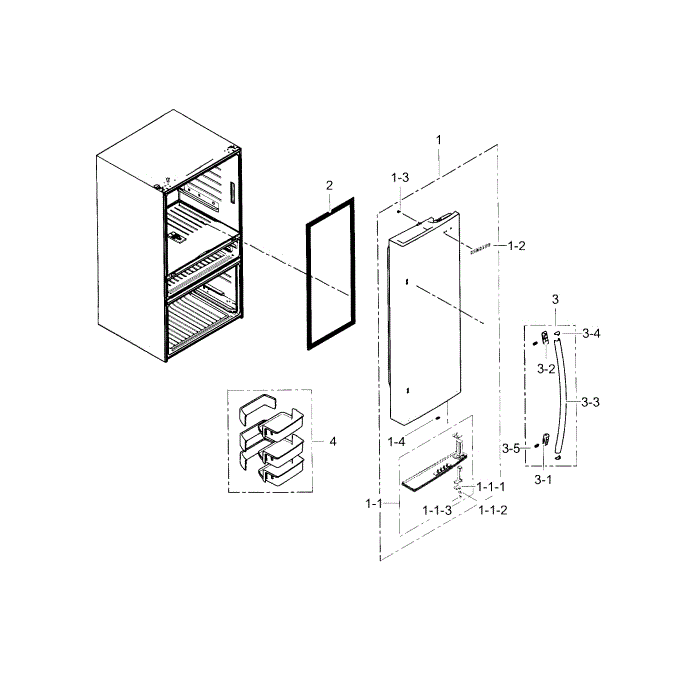 Refrigerator Door R Diagram and Parts List for RF31FMESBSR AA-03 Samsung Refrigerator
