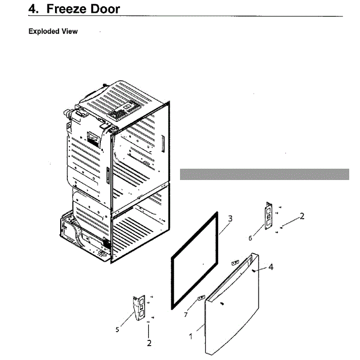 Freezer Door Diagram and Parts List for RF220NCTASG AA-00 Samsung Refrigerator