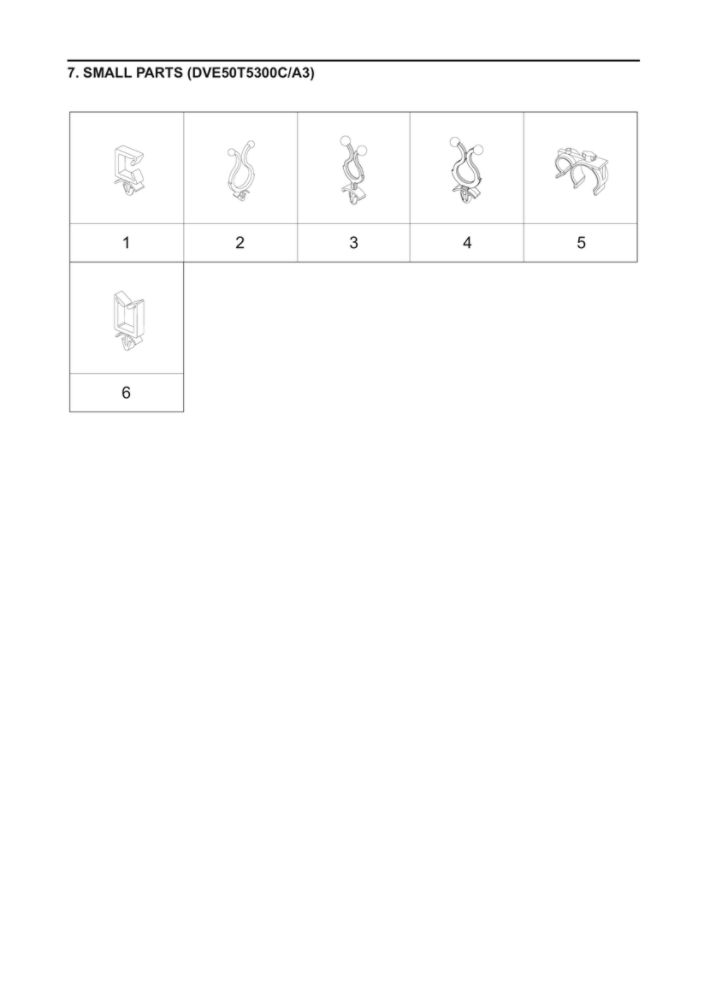 Small Parts Diagram and Parts List for DVE50T5300C A3-00 Samsung Dryer