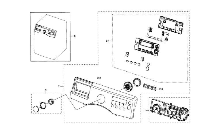Control Panel Diagram and Parts List for WF330ANW XAA-0006 Samsung Washer