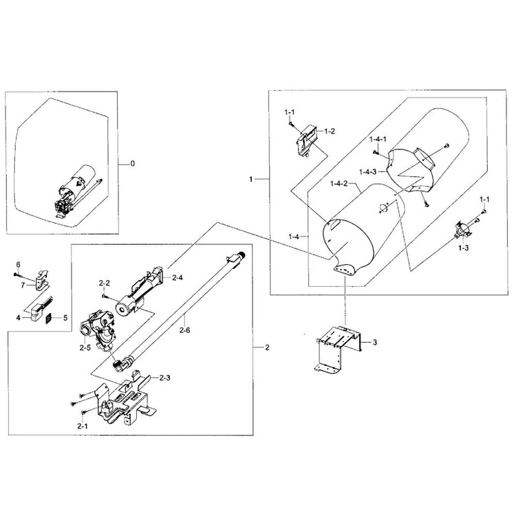 Duct & Burner Diagram and Parts List for DV435GTGJRA A1-0001 Samsung Dryer