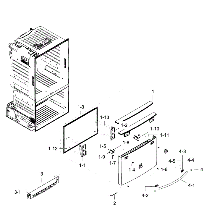 Freezer Door Diagram and Parts List for RF28HFEDBBC (AA)(0009) Samsung Refrigerator