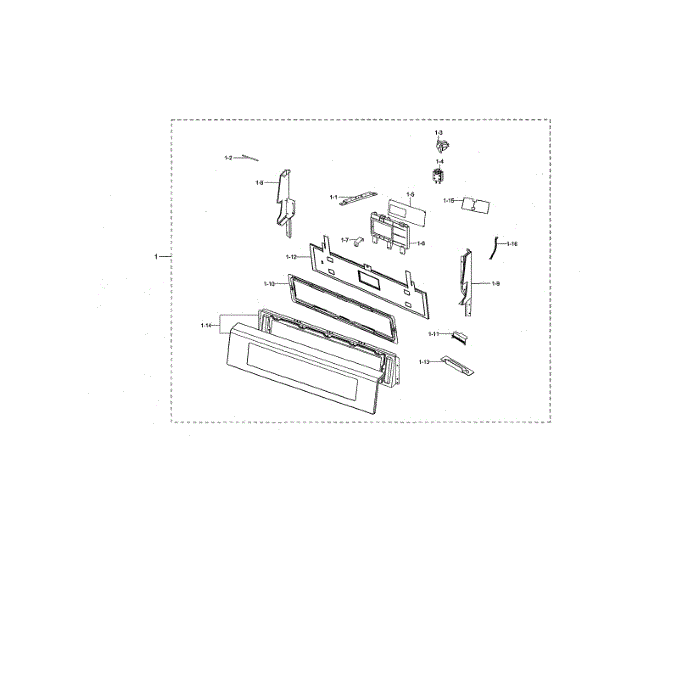Control Box Assembly Diagram and Parts List for NE599N1PBSR AC-00 Samsung Range