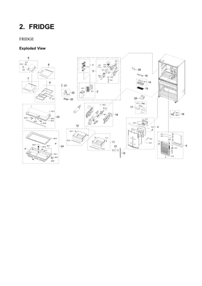 Refrigerator Parts Diagram and Parts List for RF24R7201SR AA-05 Samsung Refrigerator
