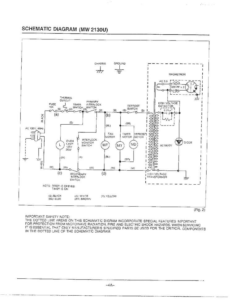 Schematic Diagram Page 2 Diagram and Parts List for MW2030U XAA Samsung Microwave