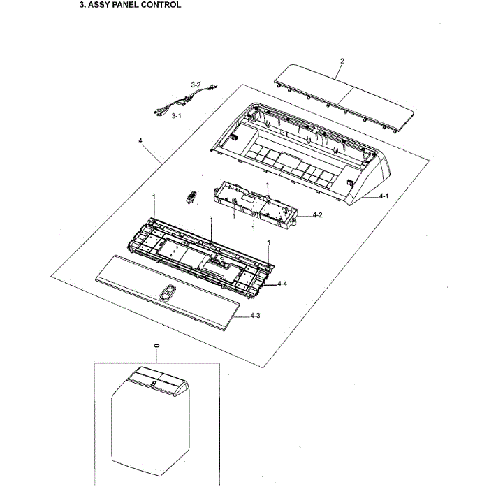 Control Panel Diagram and Parts List for DVE52M8650W A3-00 Samsung Dryer