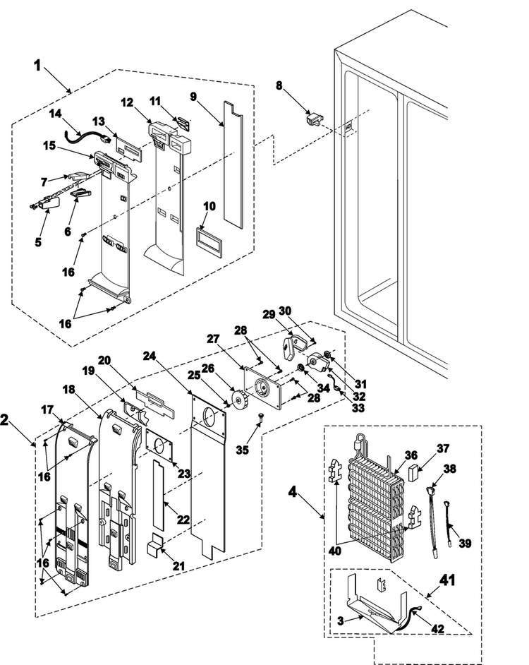 Freezer Compartment Diagram and Parts List for RS2666SL XAA Samsung Refrigerator