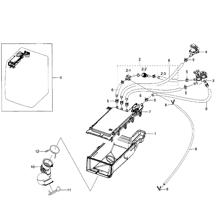 Housing Drawer Diagram and Parts List for WF350ANP XAA-04 Samsung Washer