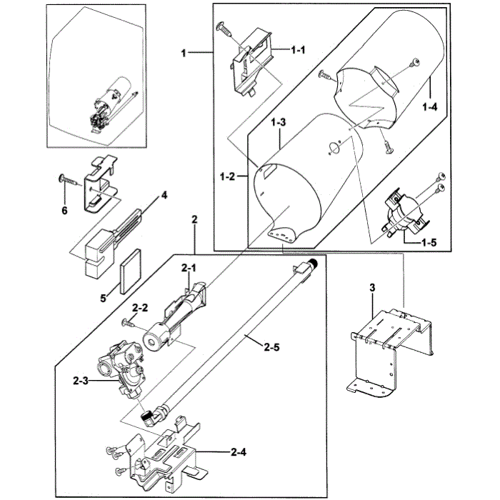 Heater Assembly Diagram and Parts List for DV331AGR XAA-00 Samsung Dryer