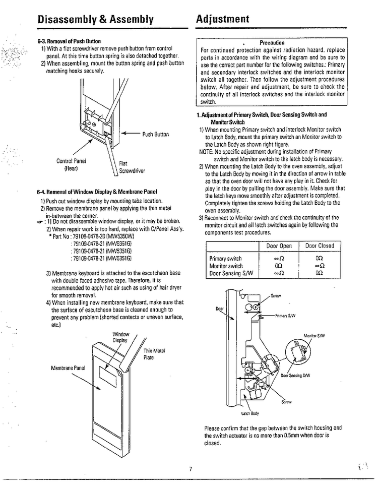 Assembly And Disassembly Page 3 Diagram and Parts List for MW6350W XAA Samsung Microwave
