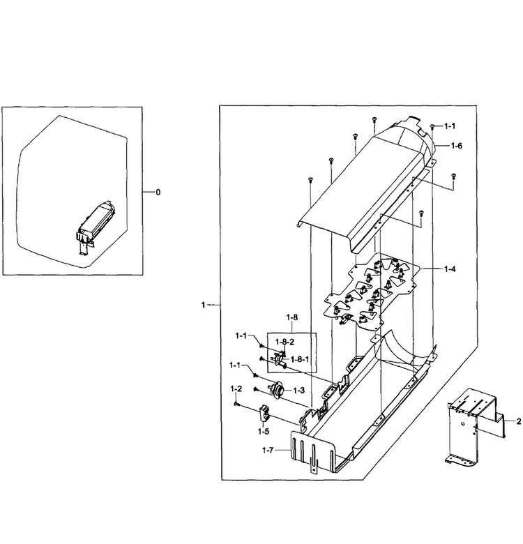 Heater Assy Diagram and Parts List for DV435ETGJWR A1-0001 Samsung Dryer