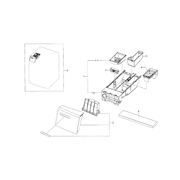 Drawer Diagram and Parts List for WF448AAE XAA-00 Samsung Washer