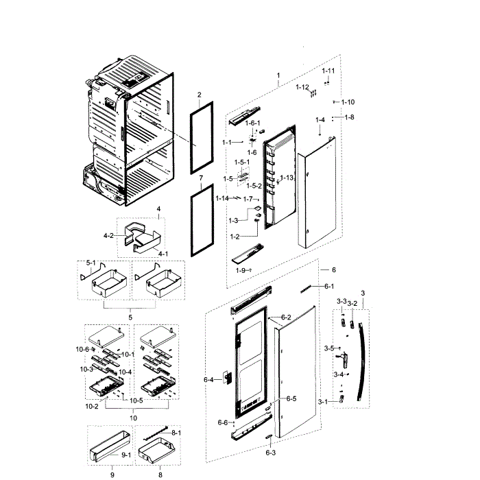 Right Door Diagram and Parts List for RF28HDEDPBC AA-02 Samsung Refrigerator