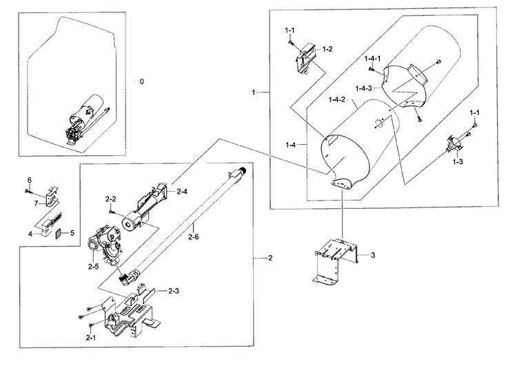 Duct & Burner Diagram and Parts List for DV48H7400GP A2-0000 Samsung Dryer