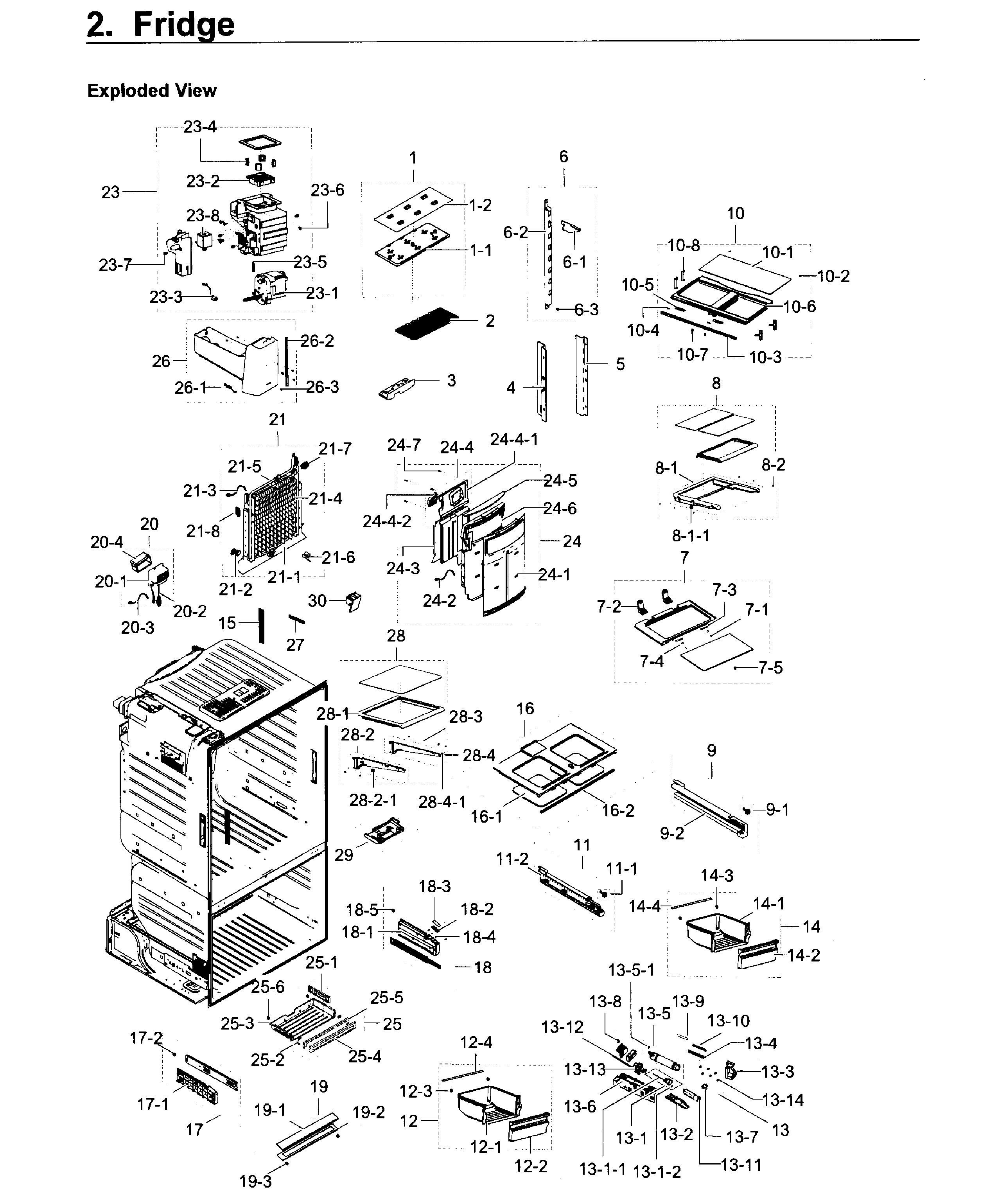 Fridge Diagram and Parts List for RF23HCEDBSR AA-0012 Samsung Refrigerator
