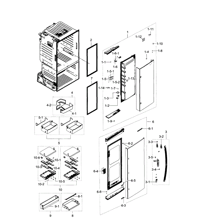 Right Door Diagram and Parts List for RF28HDEDPBC AA-03 Samsung Refrigerator