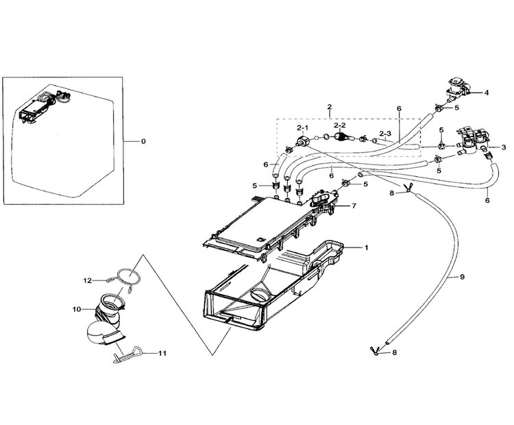 Housing-drawer Diagram and Parts List for WF330ANW XAA-0003 Samsung Washer