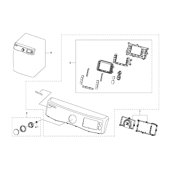 Control Panel Diagram and Parts List for DV511AGR XAA-03 Samsung Dryer
