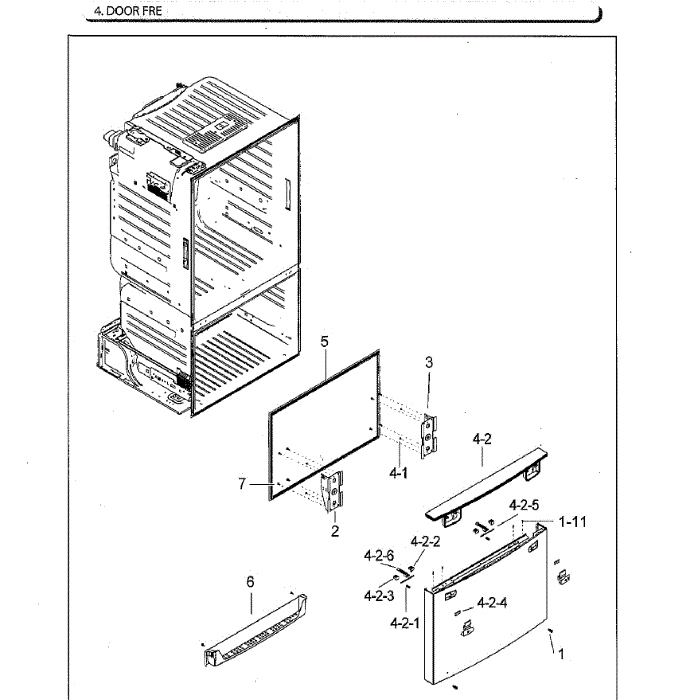 Freezer Door Diagram and Parts List for RF28HFEDBSG AA-00 Samsung Refrigerator