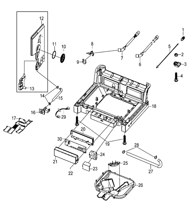 Base Assy Diagram and Parts List for DMT800RHW XAA Samsung Dishwasher