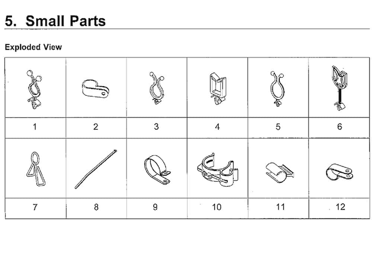 Small Parts Diagram and Parts List for WA5471ABP XAA-0001 Samsung Washer