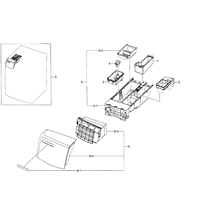 Drawer Diagram and Parts List for WF520ABW XAA-06 Samsung Washer