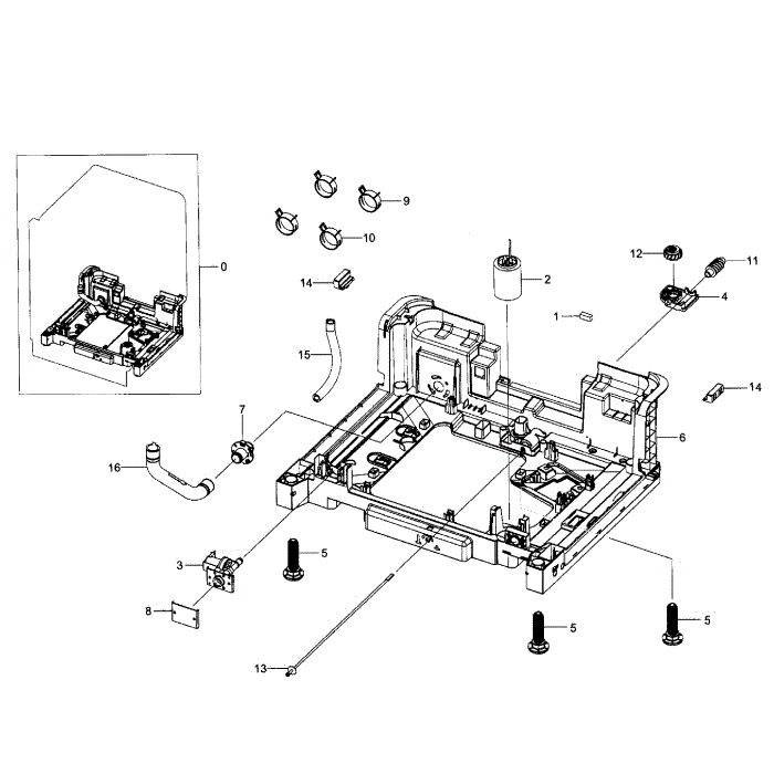 Base Diagram and Parts List for DW80J9945US AA-01 Samsung Dishwasher