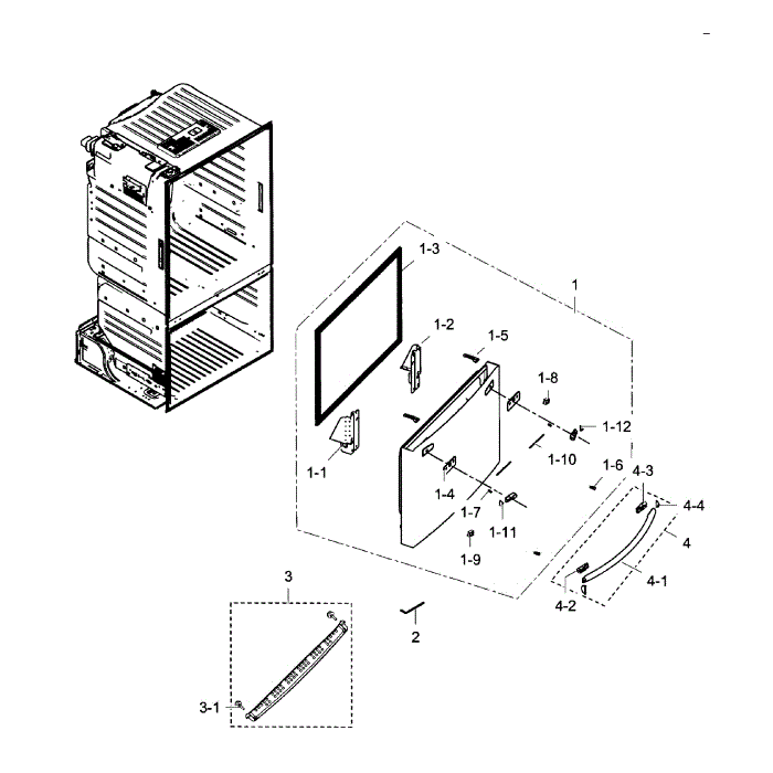 Freezer Door Diagram and Parts List for RF28HFEDBWW (AA)(0000) Samsung Refrigerator