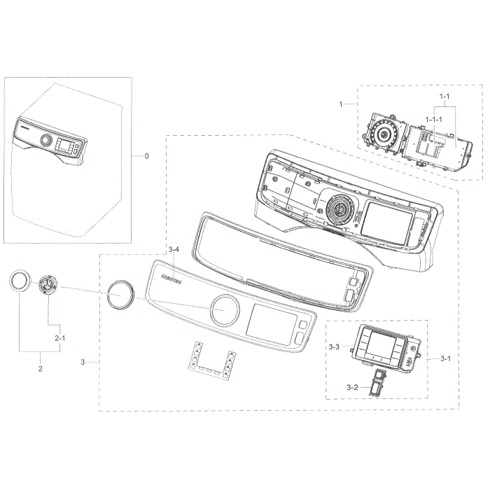Control Panel Diagram and Parts List for DV45K6200EZ A3-00 Samsung Dryer
