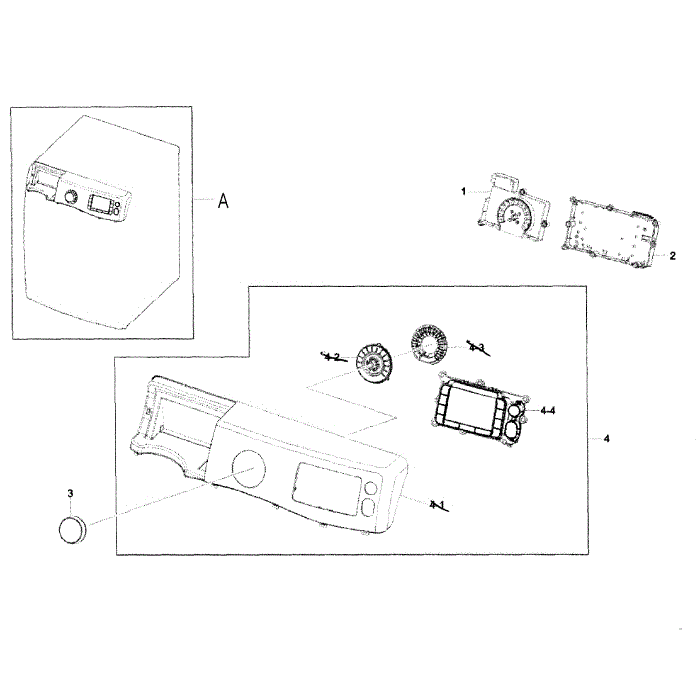 Control Panel Diagram and Parts List for WF455ARGSGR AA-00 Samsung Washer