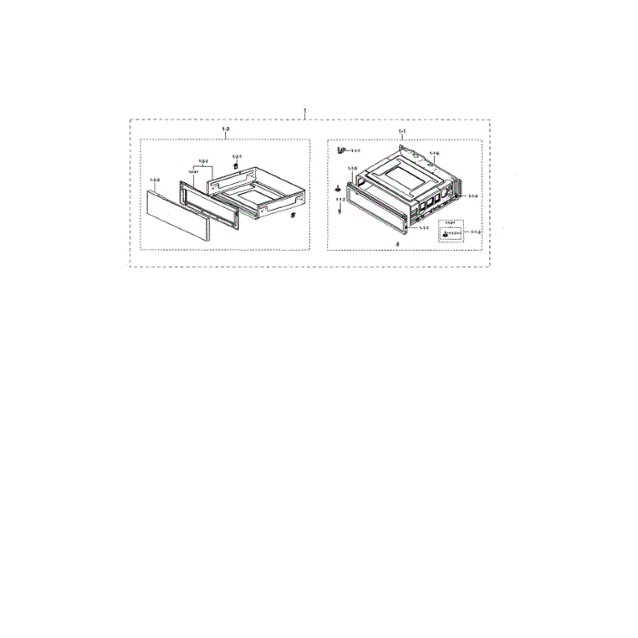 Drawer Assembly Diagram and Parts List for NE59N6630SG AA-00 Samsung Range