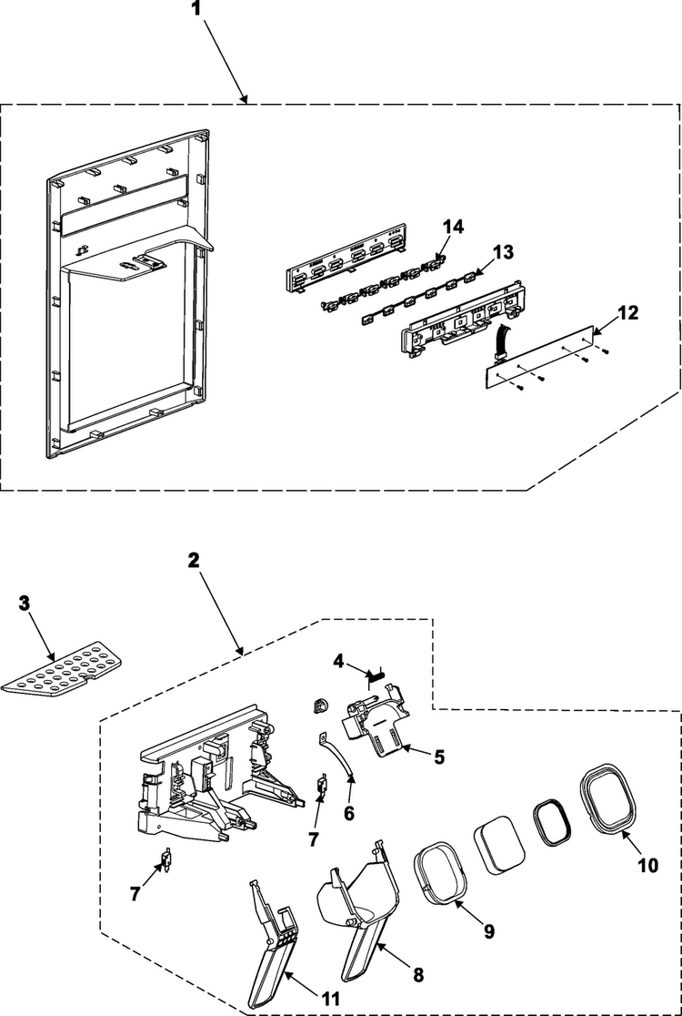 Fountain Diagram and Parts List for RS2624WW XAA Samsung Refrigerator