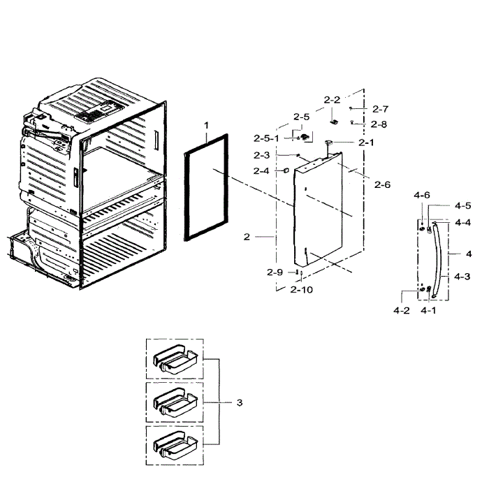 Right Door Diagram and Parts List for RF28HMEDBWW AA-08 Samsung Refrigerator
