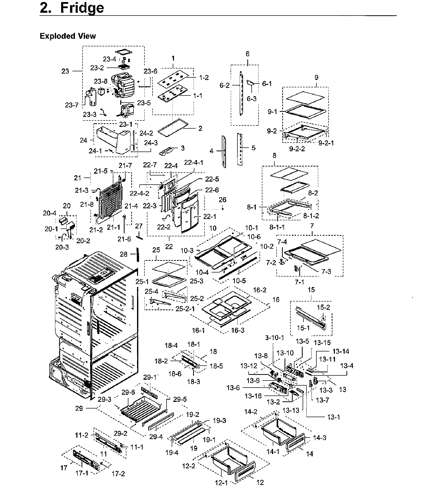 Fridge Diagram and Parts List for RF28HFEDBWW AA-0011 Samsung Refrigerator