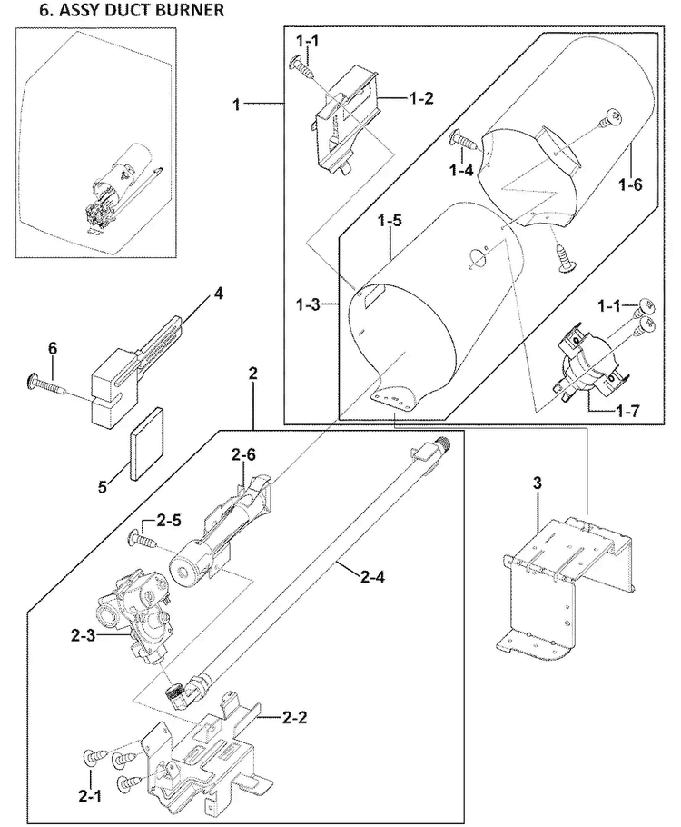 Heater Assy Diagram and Parts List for DV419AGW XAA-0000 Samsung Dryer
