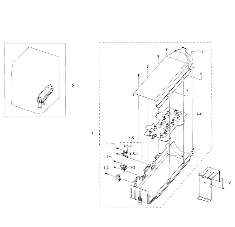 Duct Heater Diagram and Parts List for DV331AER XAA-0003 Samsung Dryer