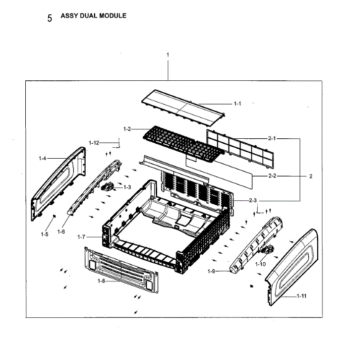 Dual Module Diagram and Parts List for DVE60M9900V A3-00 Samsung Dryer