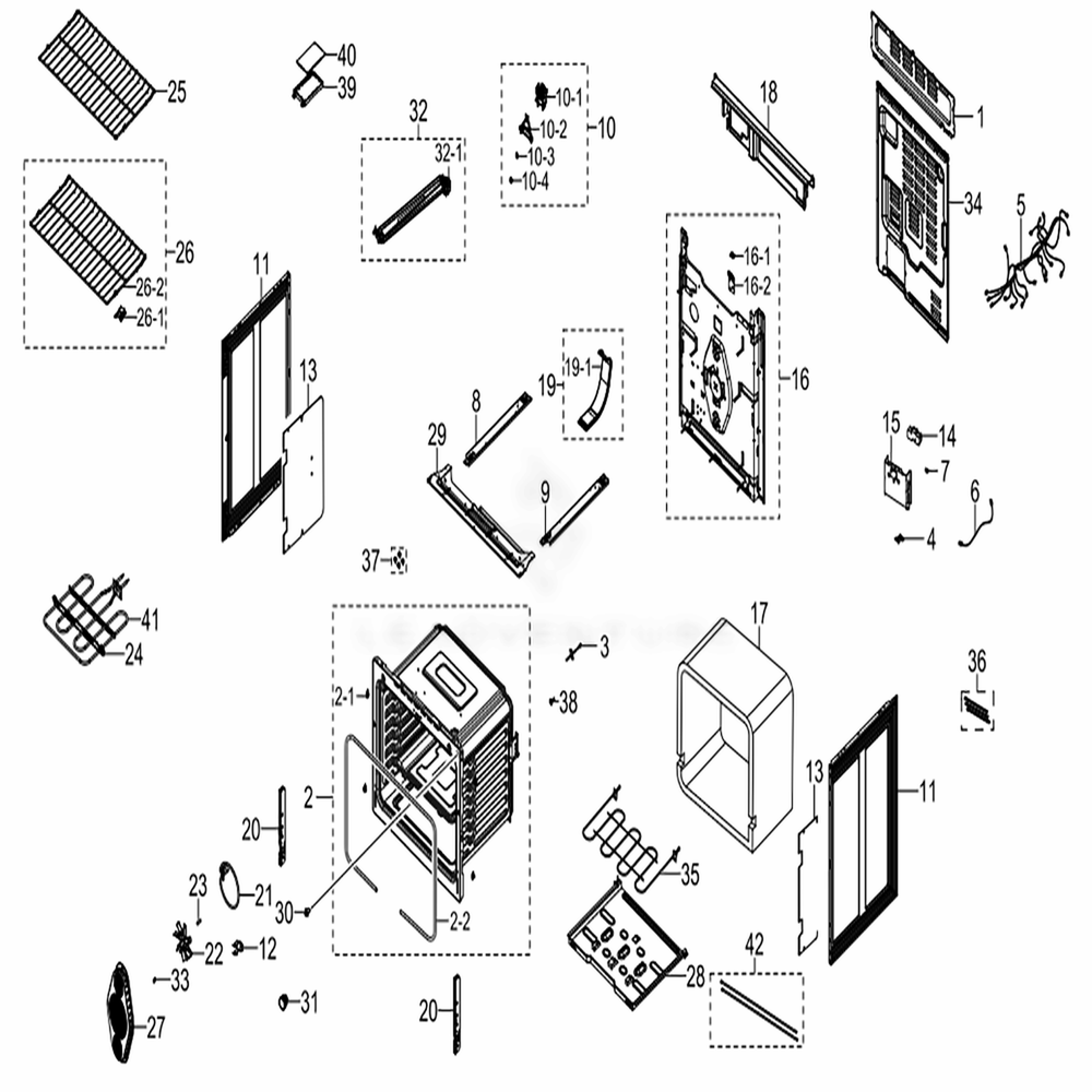 Main Diagram and Parts List for NE59N6630SS (AA)(0000) Samsung Range