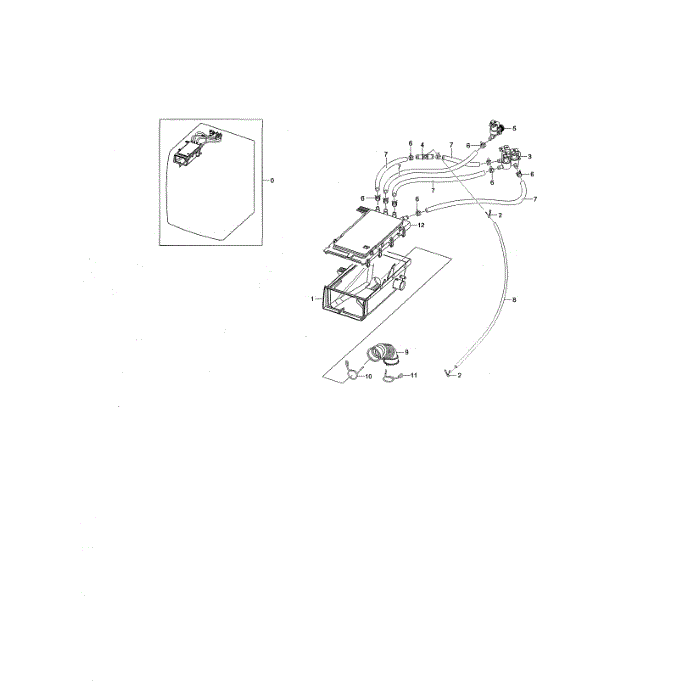 Drawer 1 Diagram and Parts List for WF45N5300AV US-00 Samsung Washer