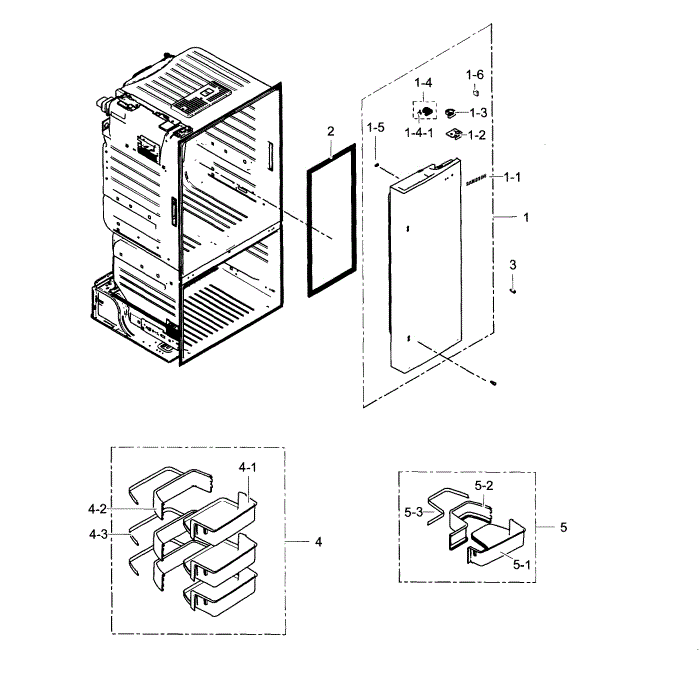 Fridge Door R Diagram and Parts List for RF323TEDBWW AA-02 Samsung Refrigerator
